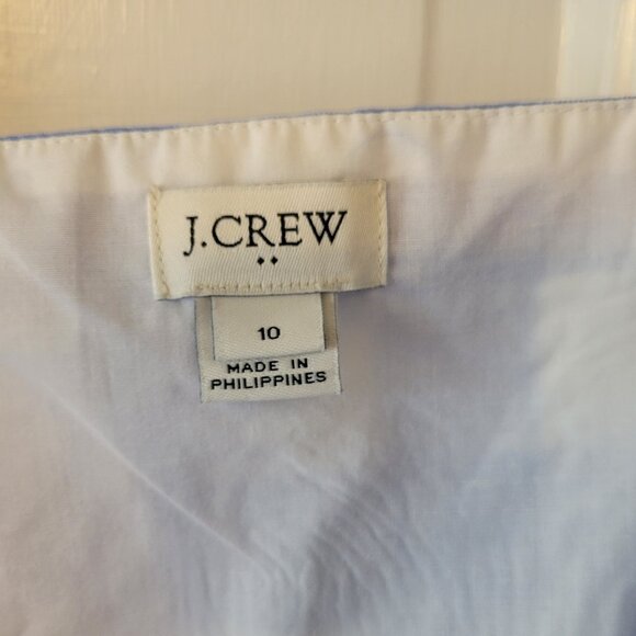 J. CREW Blue and White Gingham Linen Cotton Blend Button Front Dress Sz. 10 - Picture 2 of 4